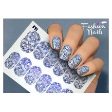 Слайдер дизайн - наклейки на ногти fashionnails F31 - Синий